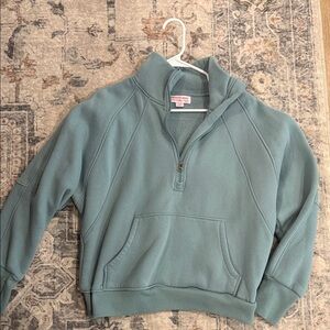 Women's Teal Quarter-Zip Sweatshirt